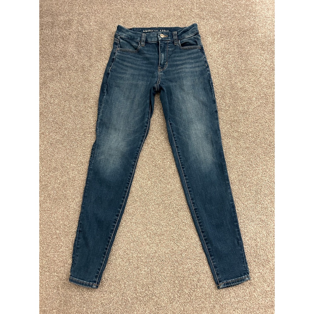 American Eagle Skinny Jeans Womens 2 Blue Excellent Next Level Stretch Regular